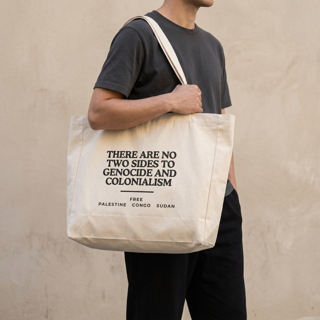 Lifestyle-Produktbild mit Model und deiner Canvas-Tasche