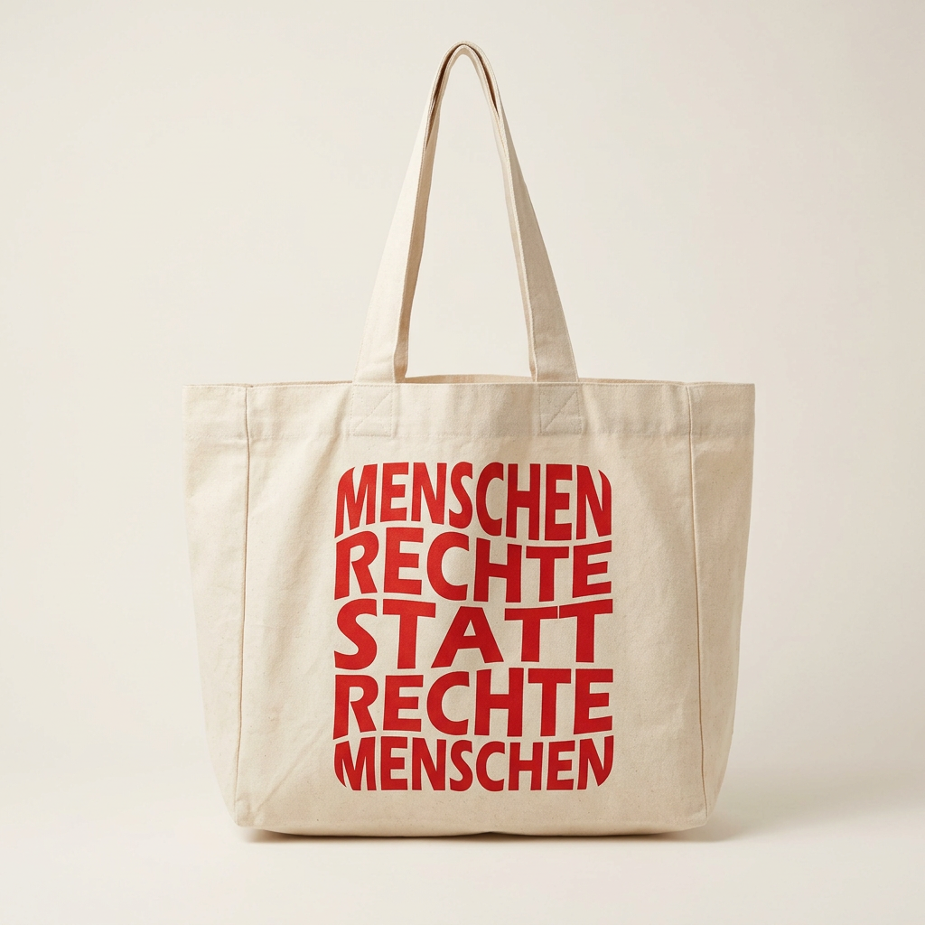Produktbild der Tasche „Menschenrechte statt rechte Menschen“ ohne Model