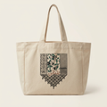 Produktbild der Tasche mit Olivenzweigen und Kufiya-Muster ohne Model