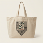 Produktbild der Tasche mit Olivenzweigen und Kufiya-Muster ohne Model