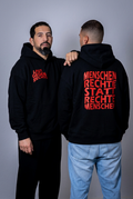 Schwarze Hoodies mit den roten Originalmotiven