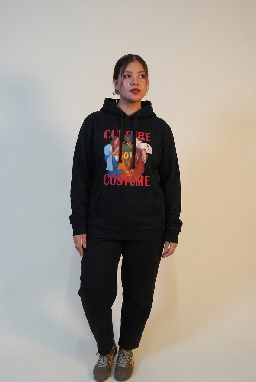 Schwarzer Culture-not-Costume-Hoodie